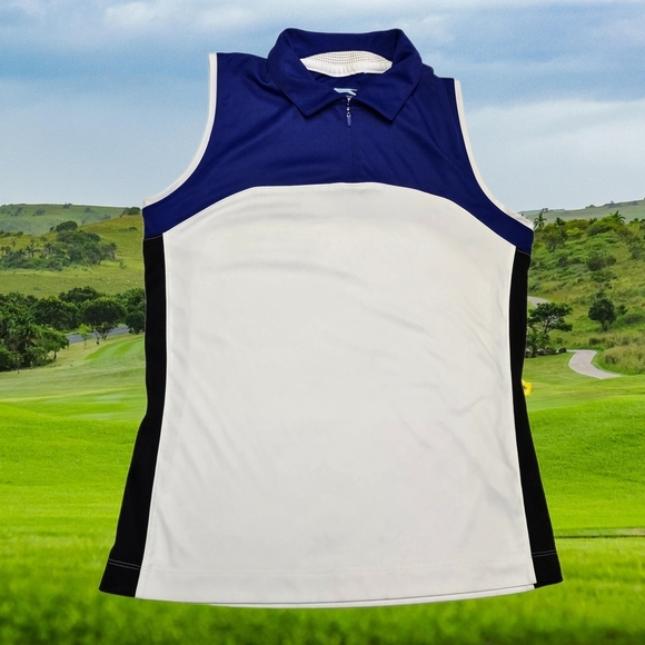 SLAZENGER Golf Athletic Sleeveless Polo Shirt White Womens XSmall - Picture 3 of 11